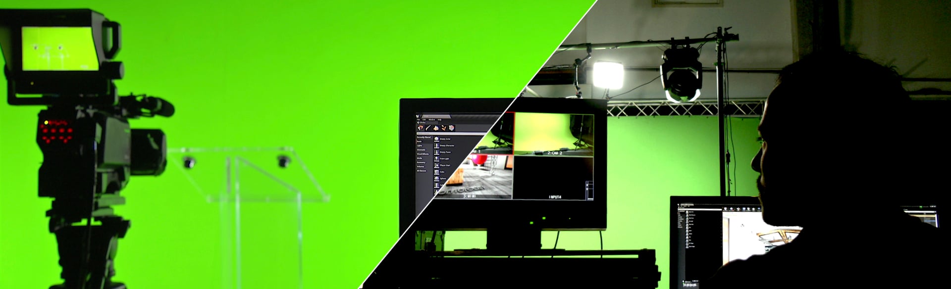 Studio fond vert professionnel